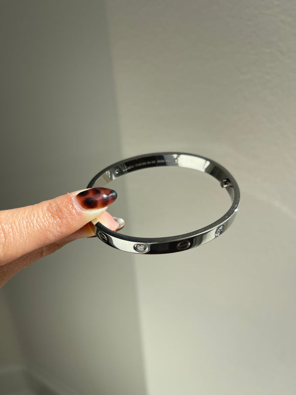 Silver Love Bracelet with Diamonds