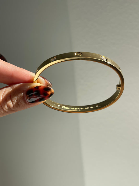 Gold Love Bracelet with Diamonds